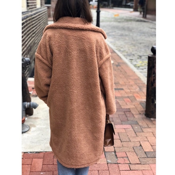 🆕Lorna Nude Tan Long Teddy Coat - Picture 4 of 8